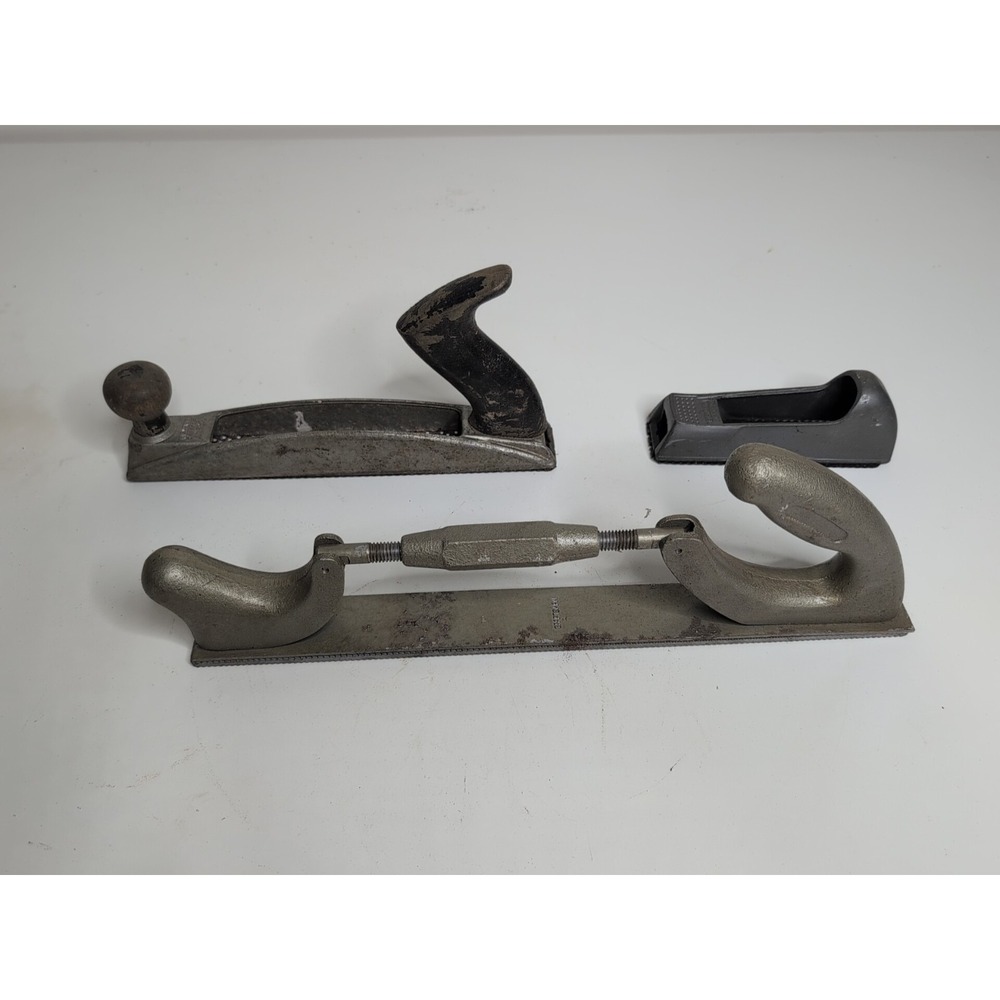 Vintage Lot Of Wood Planes Stanley Surform 296 Craftsman